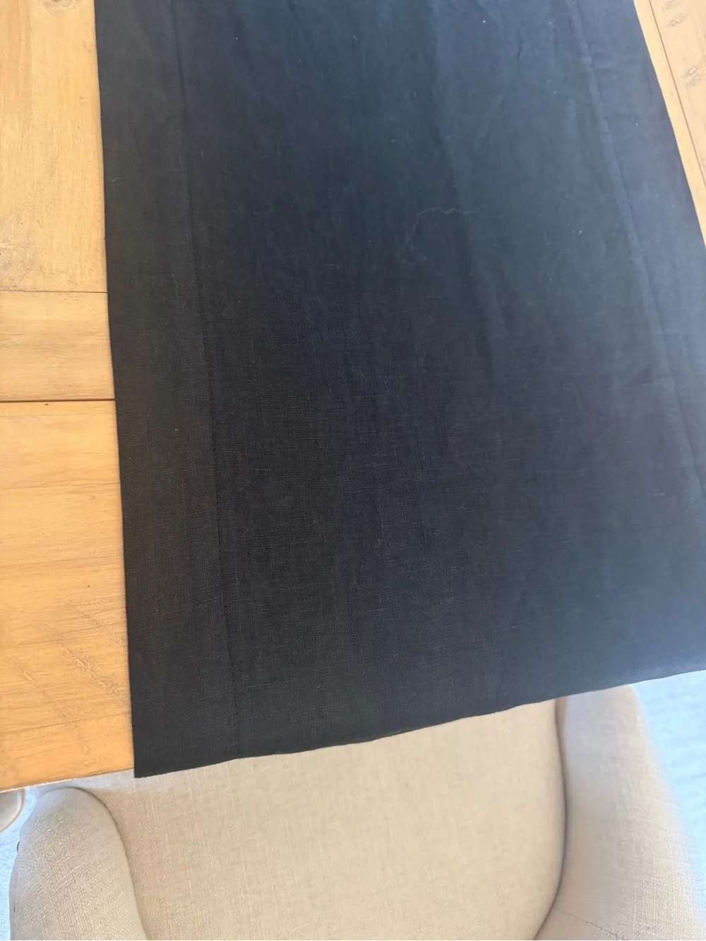 Black Linen Table Runner 104” x 16.5” Extra Long Minimalist Decor